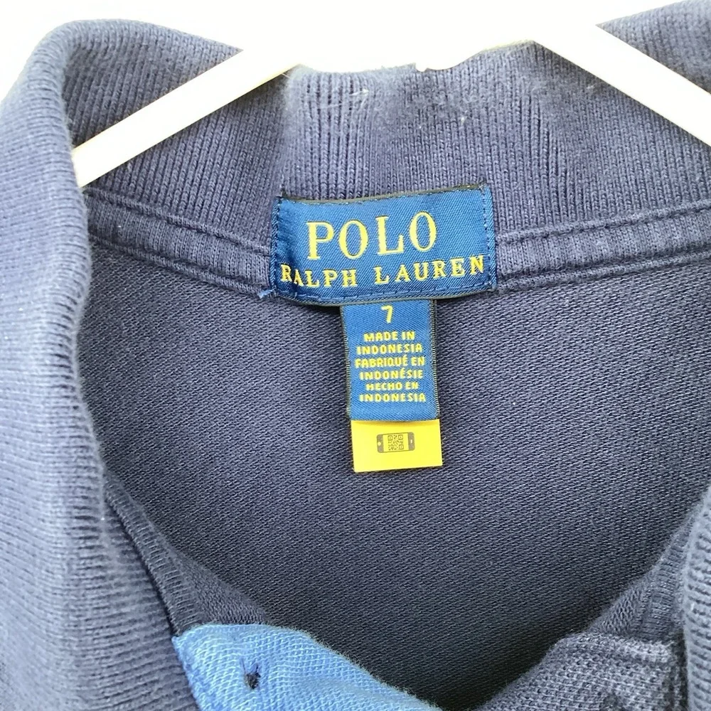 Boys Polo Ralph Lauren Big‎ Pony Color Black Cotton Polo Sz 7